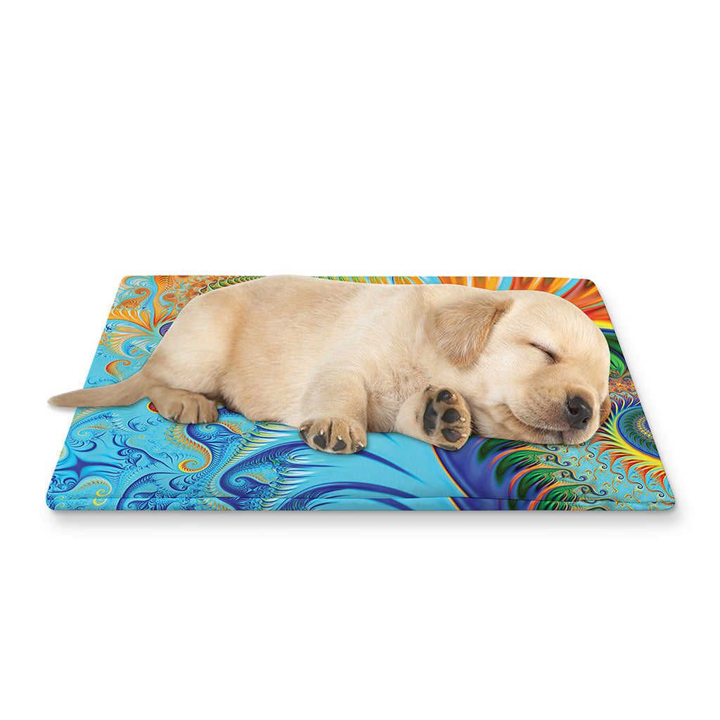 Trippy Fractal Print Pet Cooling Mat Cover