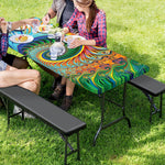 Trippy Fractal Print Picnic Table Cover