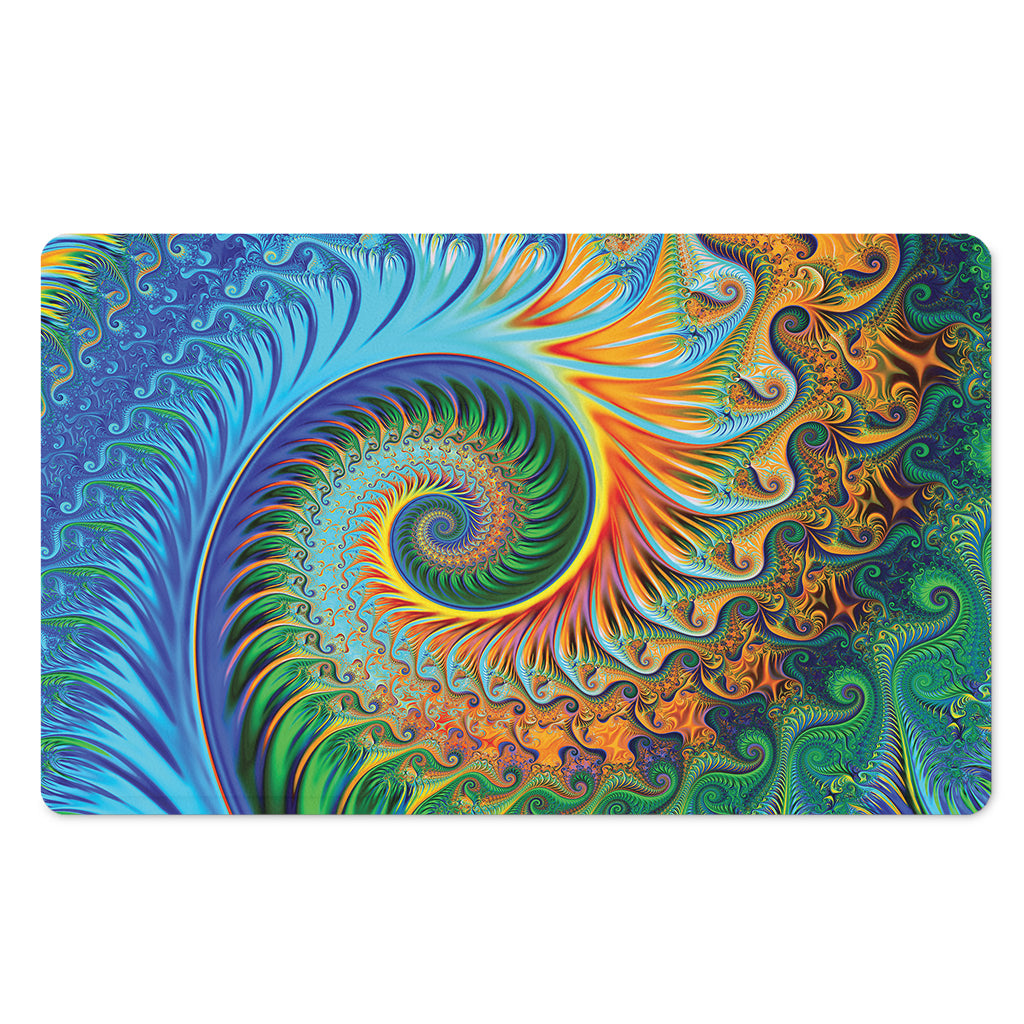 Trippy Fractal Print Polyester Doormat
