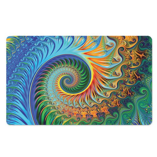 Trippy Fractal Print Polyester Doormat