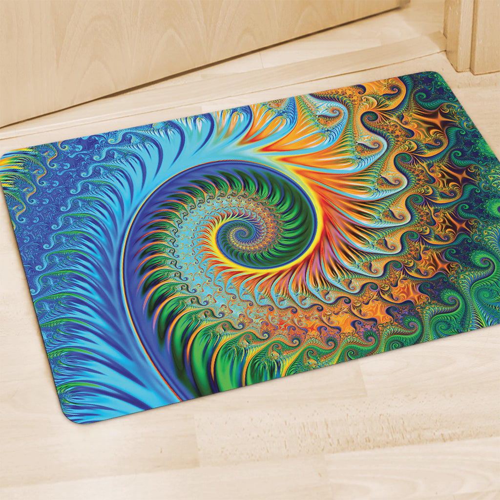 Trippy Fractal Print Polyester Doormat