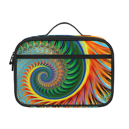 Trippy Fractal Print Portable Lunch Bag