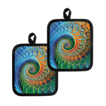 Trippy Fractal Print Pot Holders