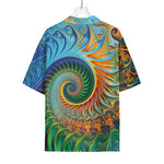 Trippy Fractal Print Rayon Hawaiian Shirt