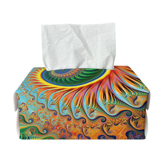 Trippy Fractal Print Rectangle Tissue Box Cover