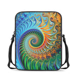 Trippy Fractal Print Rectangular Crossbody Bag
