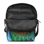 Trippy Fractal Print Rectangular Crossbody Bag