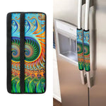 Trippy Fractal Print Refrigerator Handle Covers