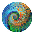 Trippy Fractal Print Round Blanket