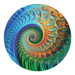 Trippy Fractal Print Round Blanket