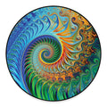 Trippy Fractal Print Round Floor Mat