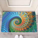 Trippy Fractal Print Rubber Doormat