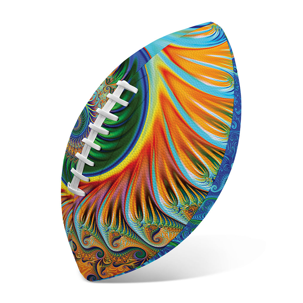 Trippy Fractal Print Rugby Ball