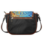 Trippy Fractal Print Saddle Bag