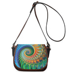 Trippy Fractal Print Saddle Bag