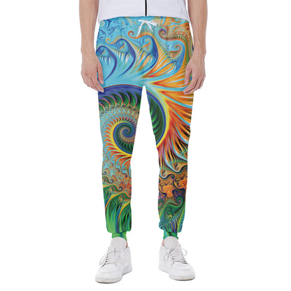 Trippy Fractal Print Scuba Joggers