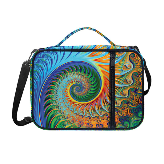 Trippy Fractal Print Shoulder Strap Bible Bag