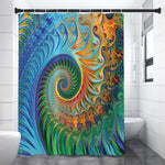 Trippy Fractal Print Shower Curtain