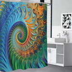 Trippy Fractal Print Shower Curtain