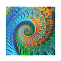 Trippy Fractal Print Silk Bandana
