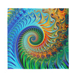 Trippy Fractal Print Silk Bandana