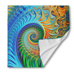 Trippy Fractal Print Silk Bandana