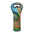 Trippy Fractal Print Single Neoprene Wine Tote