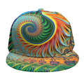 Trippy Fractal Print Snapback Cap