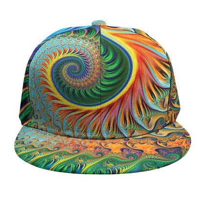 Trippy Fractal Print Snapback Cap