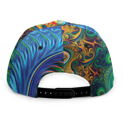 Trippy Fractal Print Snapback Cap