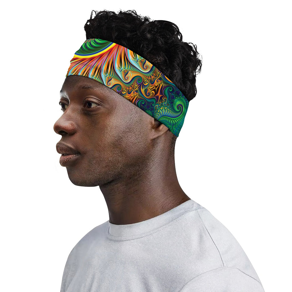 Trippy Fractal Print Sports Headband