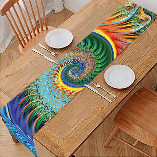 Trippy Fractal Print Table Runner