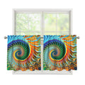Trippy Fractal Print Tier Curtains