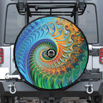 Trippy Fractal Print Tire Cover With Camera Hole