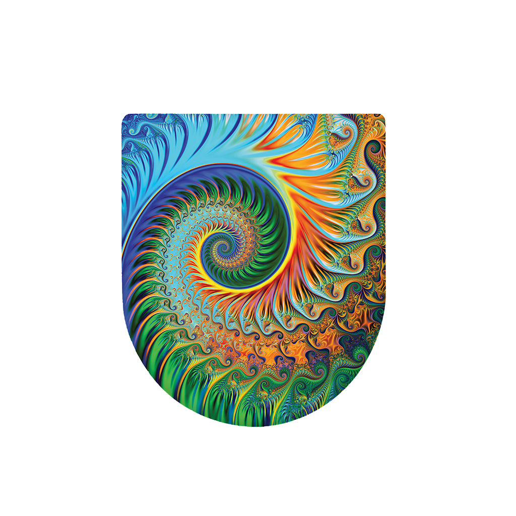 Trippy Fractal Print Toilet Lid Cover