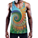 Trippy Fractal Print Training Tank Top