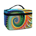Trippy Fractal Print Travel Makeup Bag