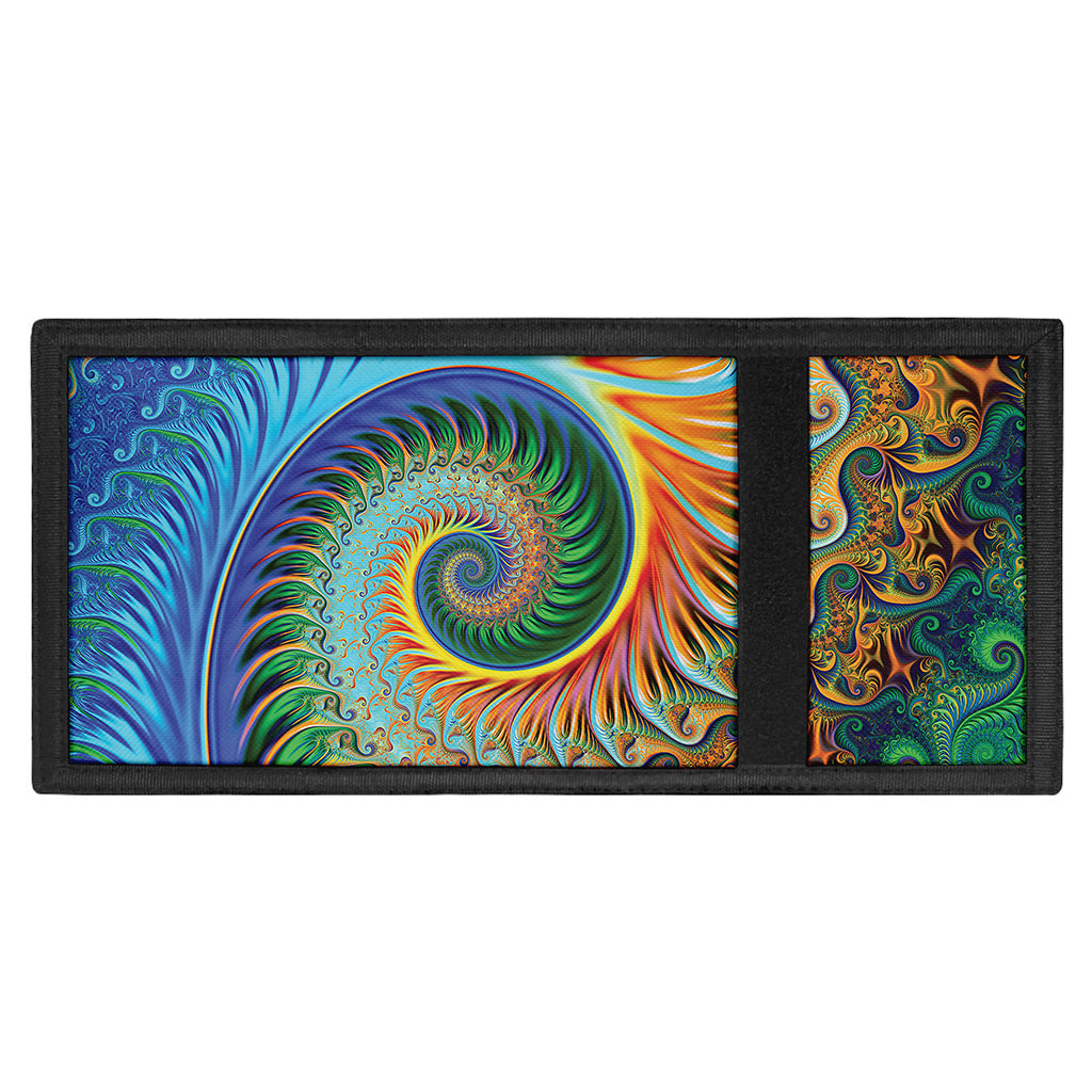Trippy Fractal Print Trifold Wallet