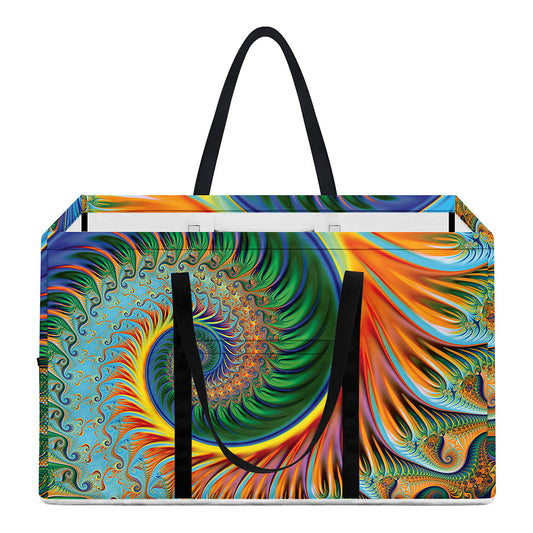 Trippy Fractal Print Utility Tote Bag