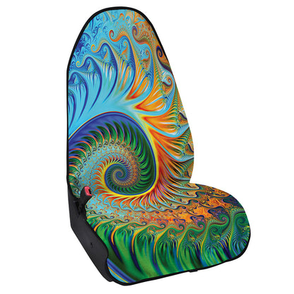 Trippy Fractal Print Waterproof Car Seat Cover