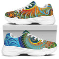 Trippy Fractal Print White Chunky Shoes