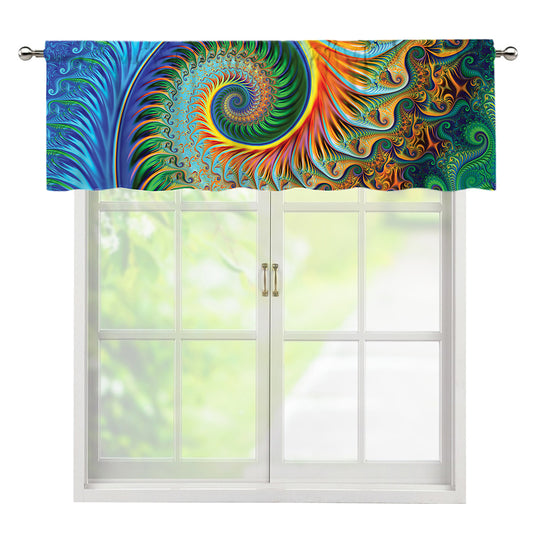 Trippy Fractal Print Window Valance