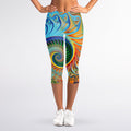 Trippy Fractal Print Women's Capri Leggings