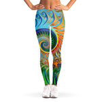 Trippy Fractal Print Women's Leggings