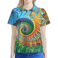 Trippy Fractal Print Women's Polo Shirt