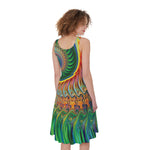 Trippy Fractal Print Women's Sleeveless Dress