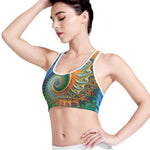 Trippy Fractal Print Women's Sports Bra