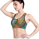 Trippy Fractal Print Women's Sports Bra
