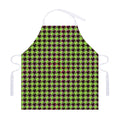 Trippy green Houndstooth Pattern Print Adjustable Apron