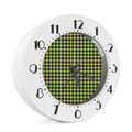 Trippy green Houndstooth Pattern Print Alarm Clock